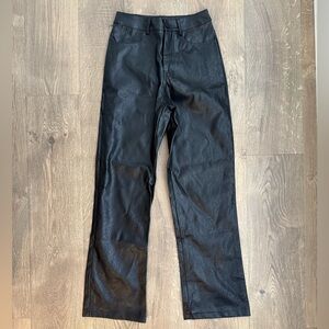Black Faux Leather Pants